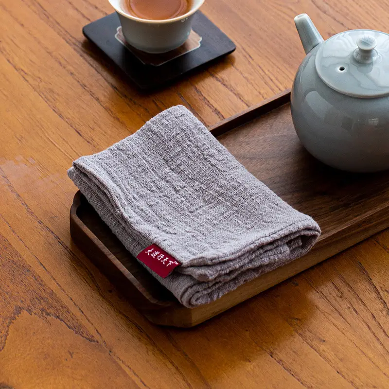 Japanese Cotton Linen Tea Towel Thick Absorbent Zen Tablecloth - Image 3