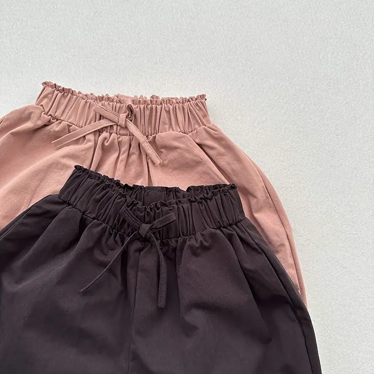 Girls Cotton Western Crop Pants Set Brown White — feature 14