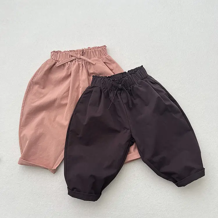Girls Cotton Western Crop Pants Set Brown White — feature 16