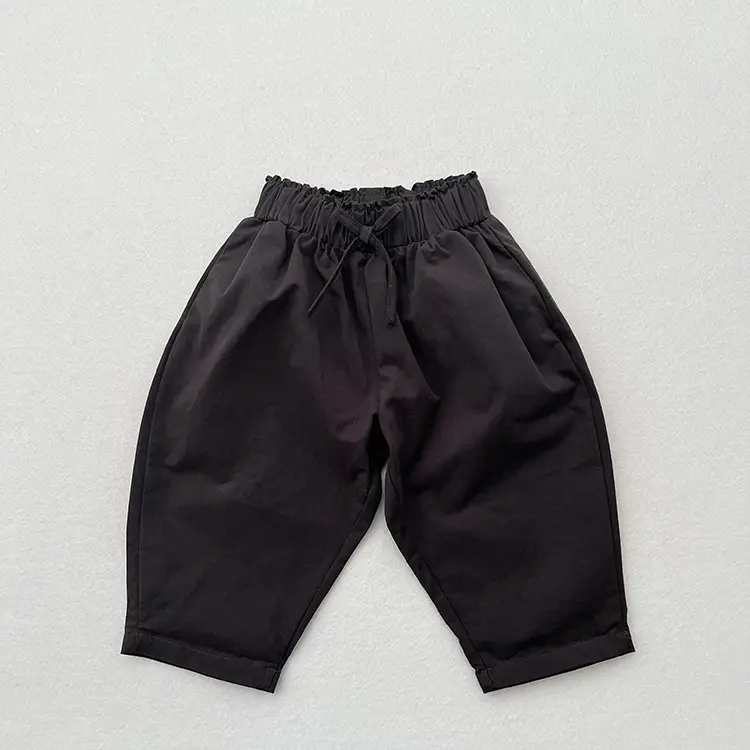 Girls Cotton Western Crop Pants Set Brown White