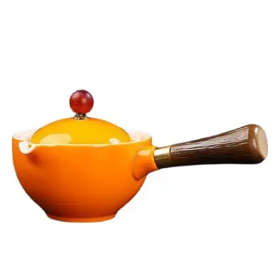 Blue Floral Travel Tea Set with Wooden Handle - Image 48