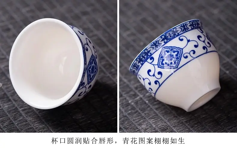 Blue Floral Travel Tea Set with Wooden Handle — feature 6