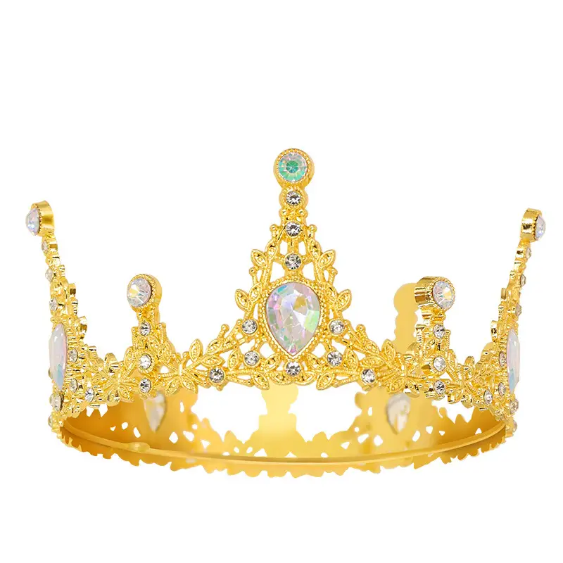 Luxury Gold Rhinestone Crown for Birthday & Events - Image 3
