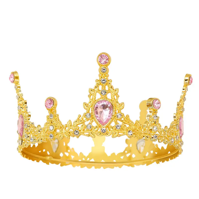 Luxury Gold Rhinestone Crown for Birthday & Events - Image 4