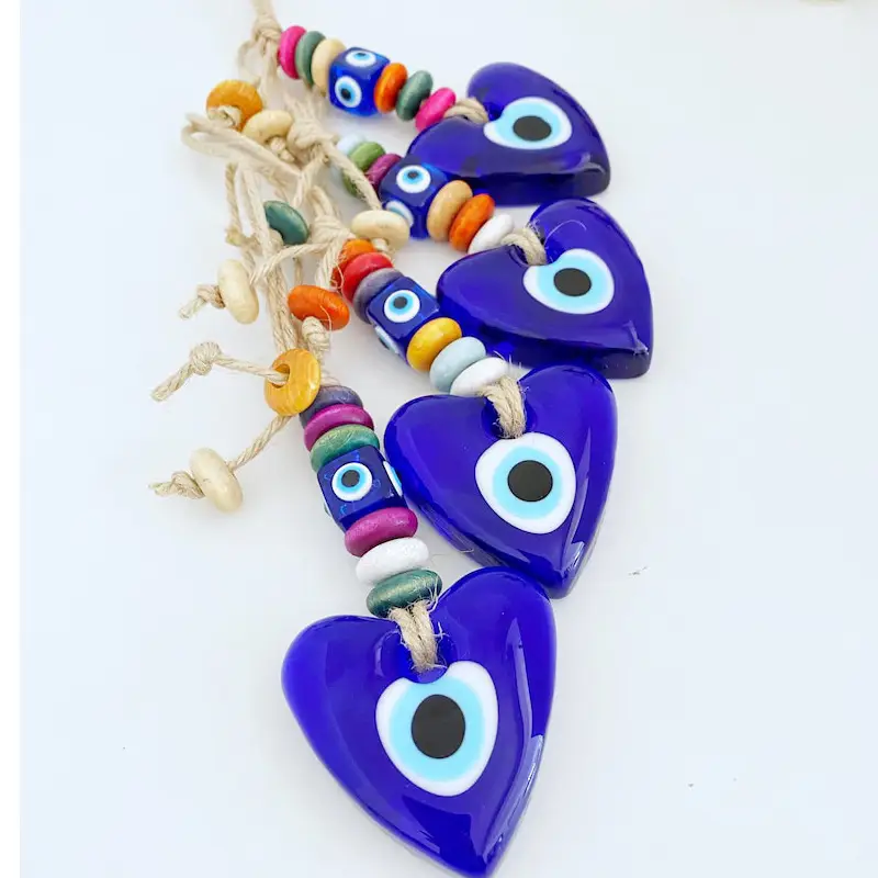 Heart-shaped Blue Eyes Devil's Eye Pendant Set - Image 3