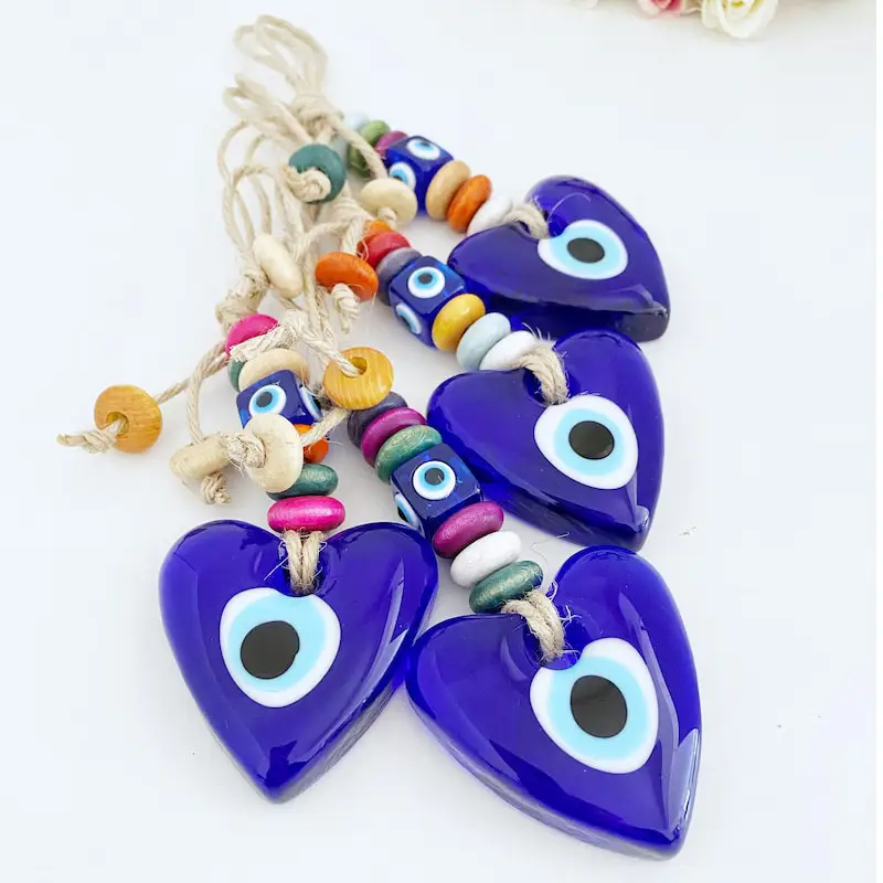 Heart-shaped Blue Eyes Devil's Eye Pendant Set - Image 5