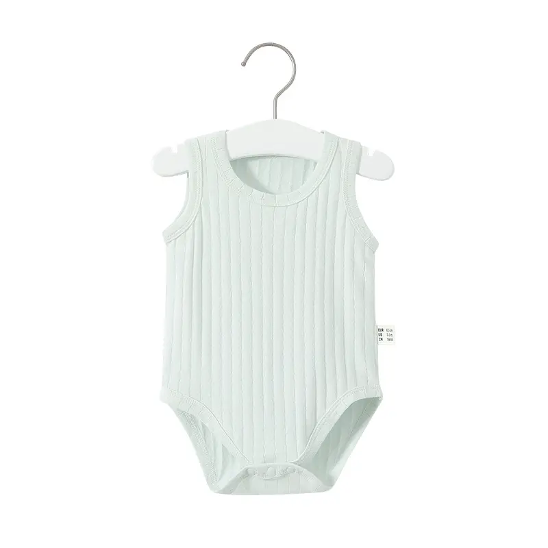 Baby Cotton Sleeveless Pajamas Light Blue - Image 10