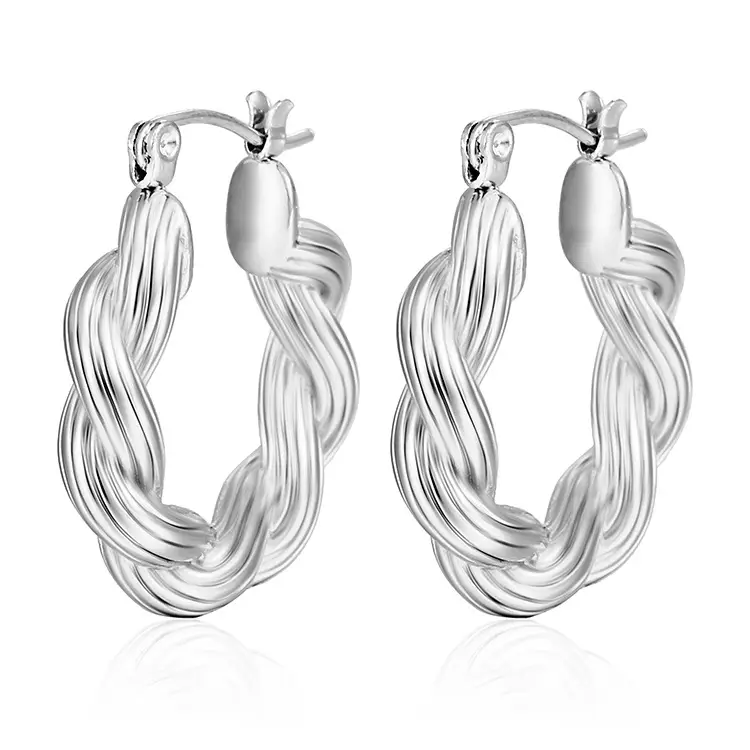 18K Gold Twist Earrings European American Style - Image 5