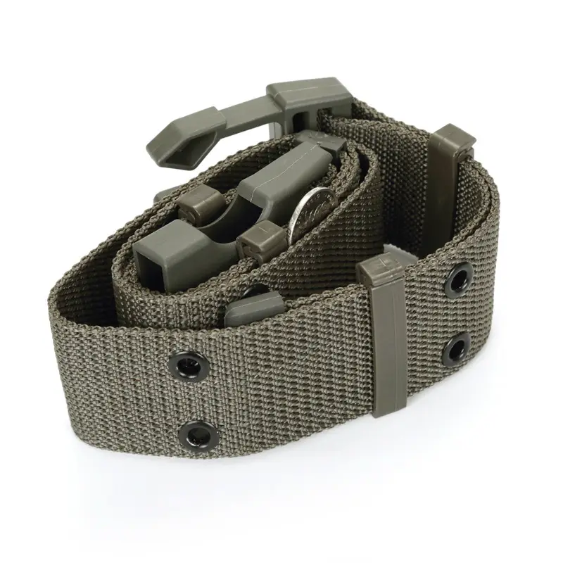 Military Training Belt with Star Buckle Olive Green