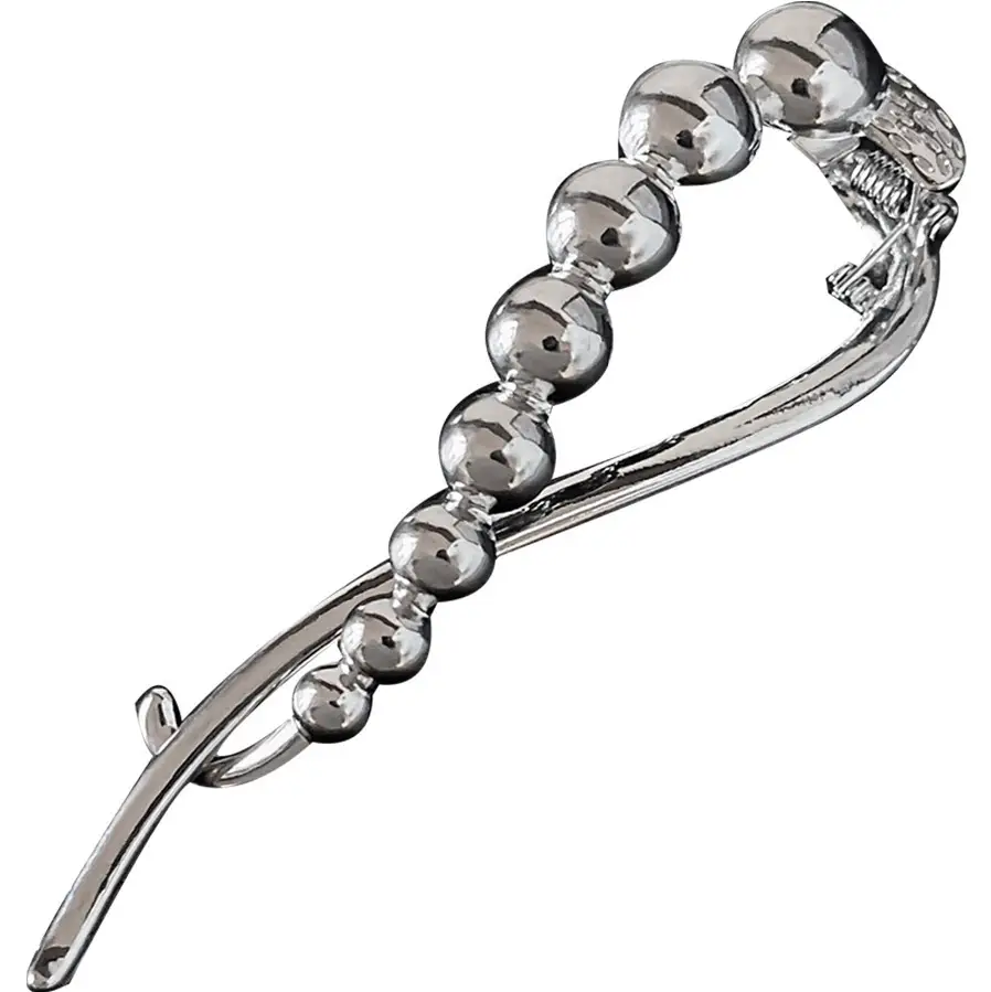 Silver Hair Clip with Frog Design for Women - Image 6