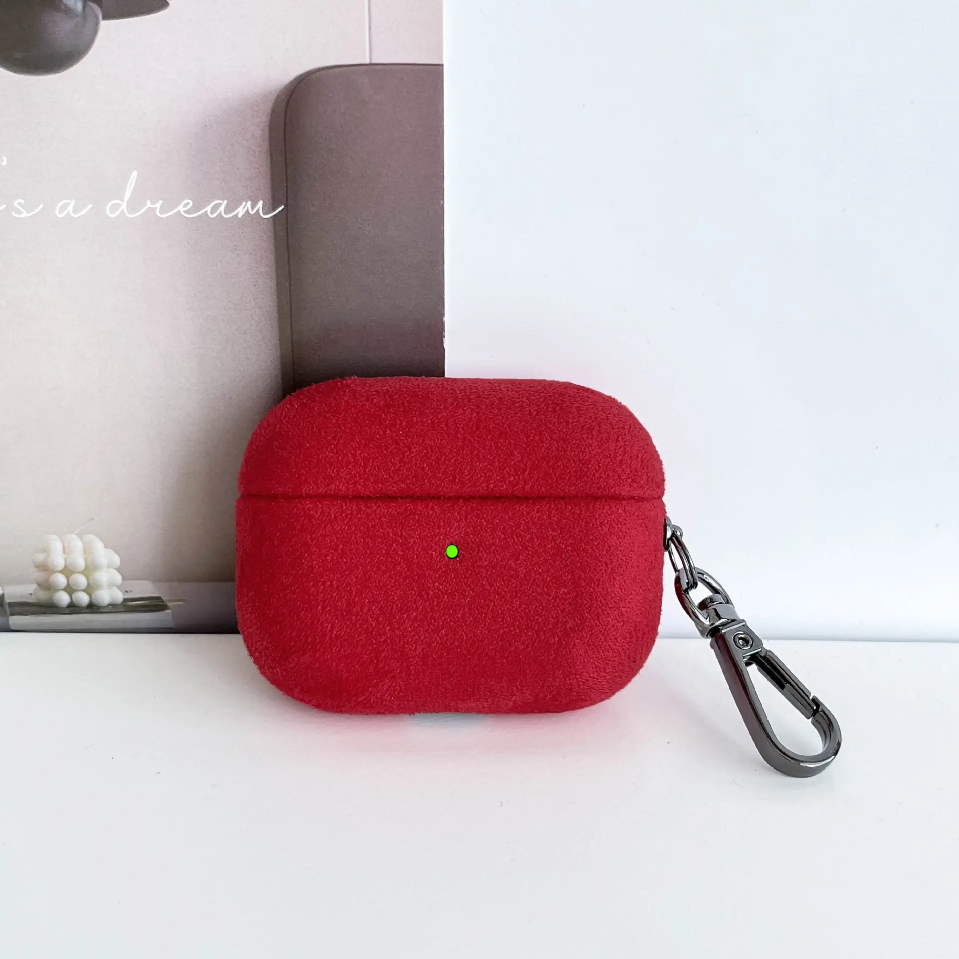 Blue Fleece Protective Apple Airpods Cover
