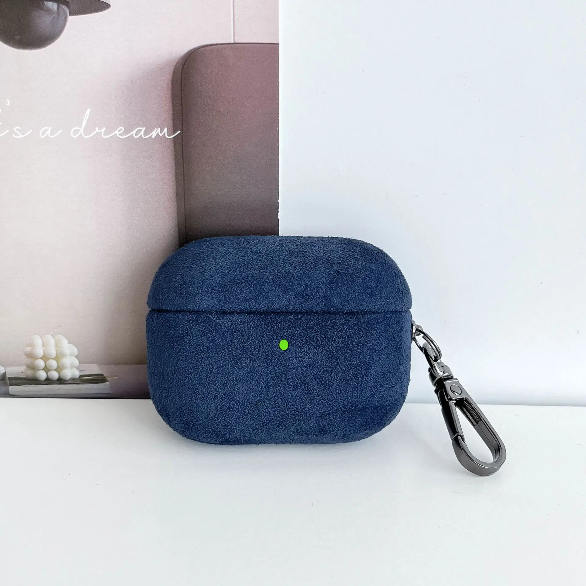 Blue Fleece Protective Apple Airpods Cover