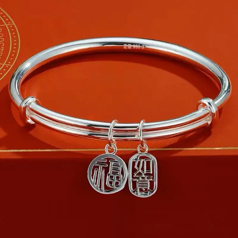 Fuzi Ruyi Push-Pull Silver Plated Women's Bracelet - Image 3