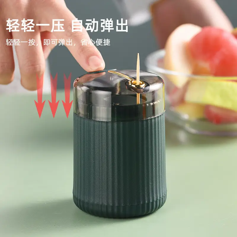 Portable Toothpick Holder Light Green Press-Type - Image 6