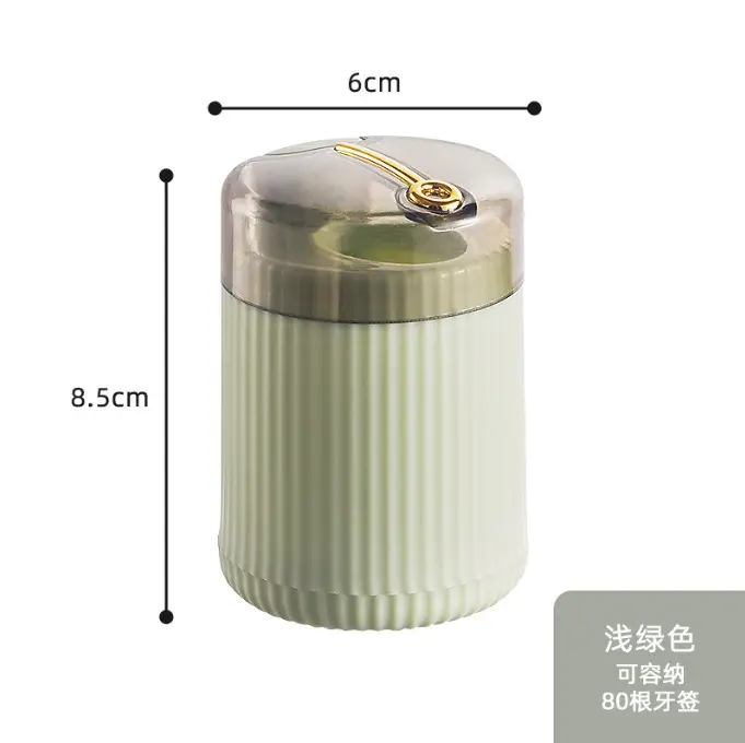 Portable Toothpick Holder Light Green Press-Type - Image 2