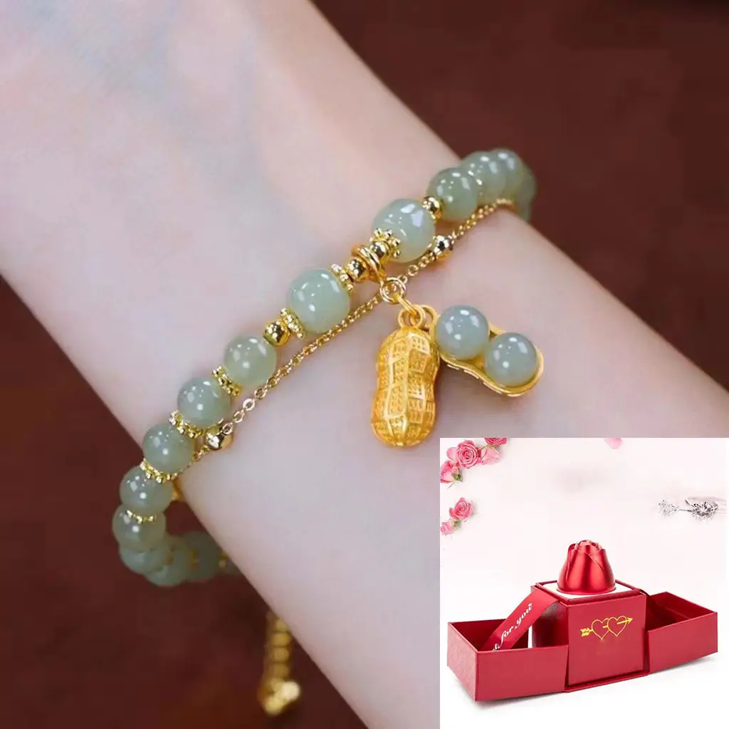 Red Red Pearl Double Chain Bracelet for Girls — feature 6
