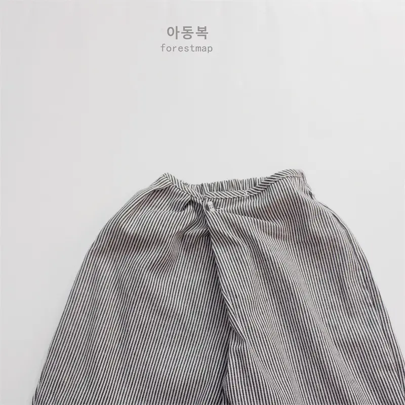 Forest Map Striped Cotton Pants for Boys - Image 4