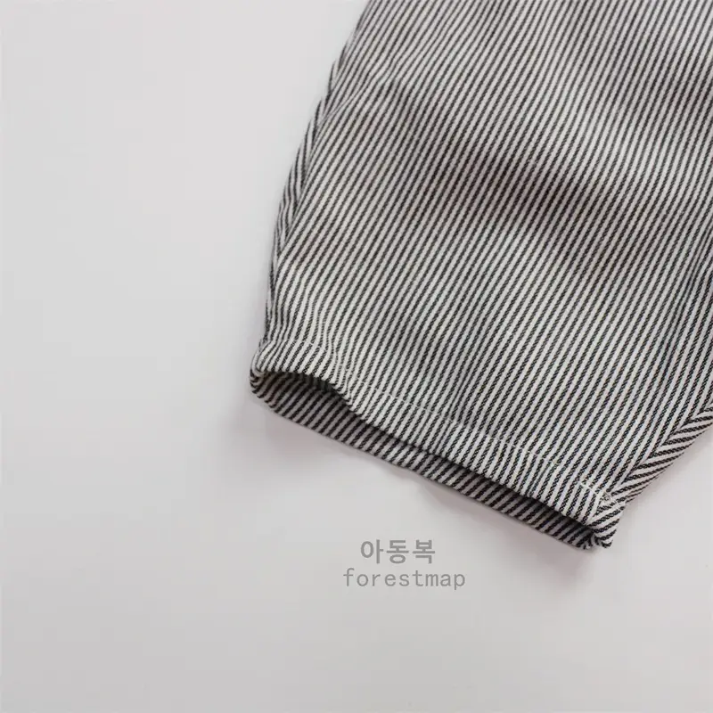 Forest Map Striped Cotton Pants for Boys - Image 5