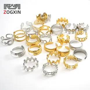 Stainless Steel Rose Zircon Ring Adjustable 18K Gold — feature 3