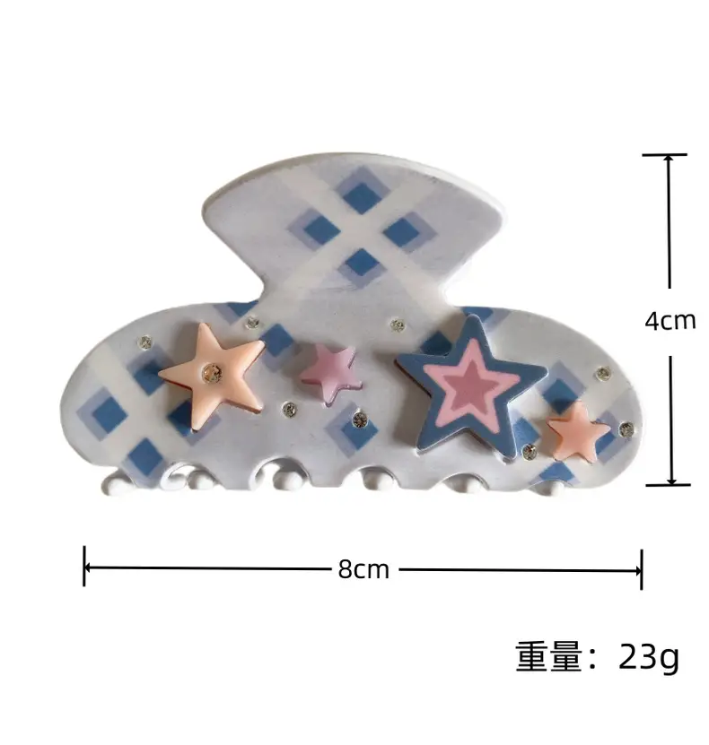 Y2K Five Pointed Star Hairpin Clip Pink — feature 22