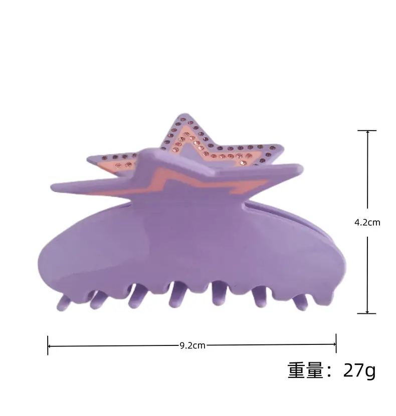 Y2K Five Pointed Star Hairpin Clip Pink — feature 24