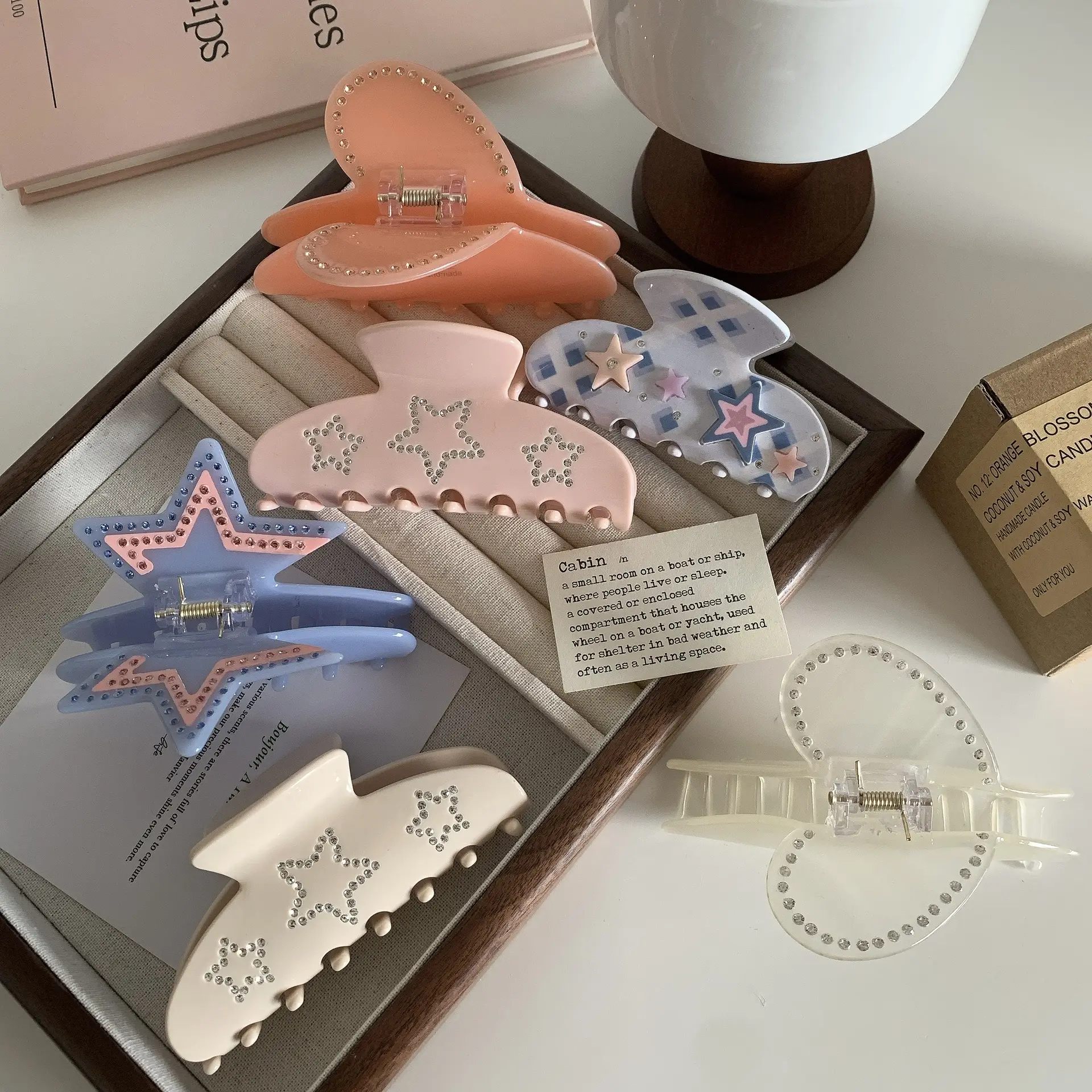 Y2K Five Pointed Star Hairpin Clip Pink — feature 39