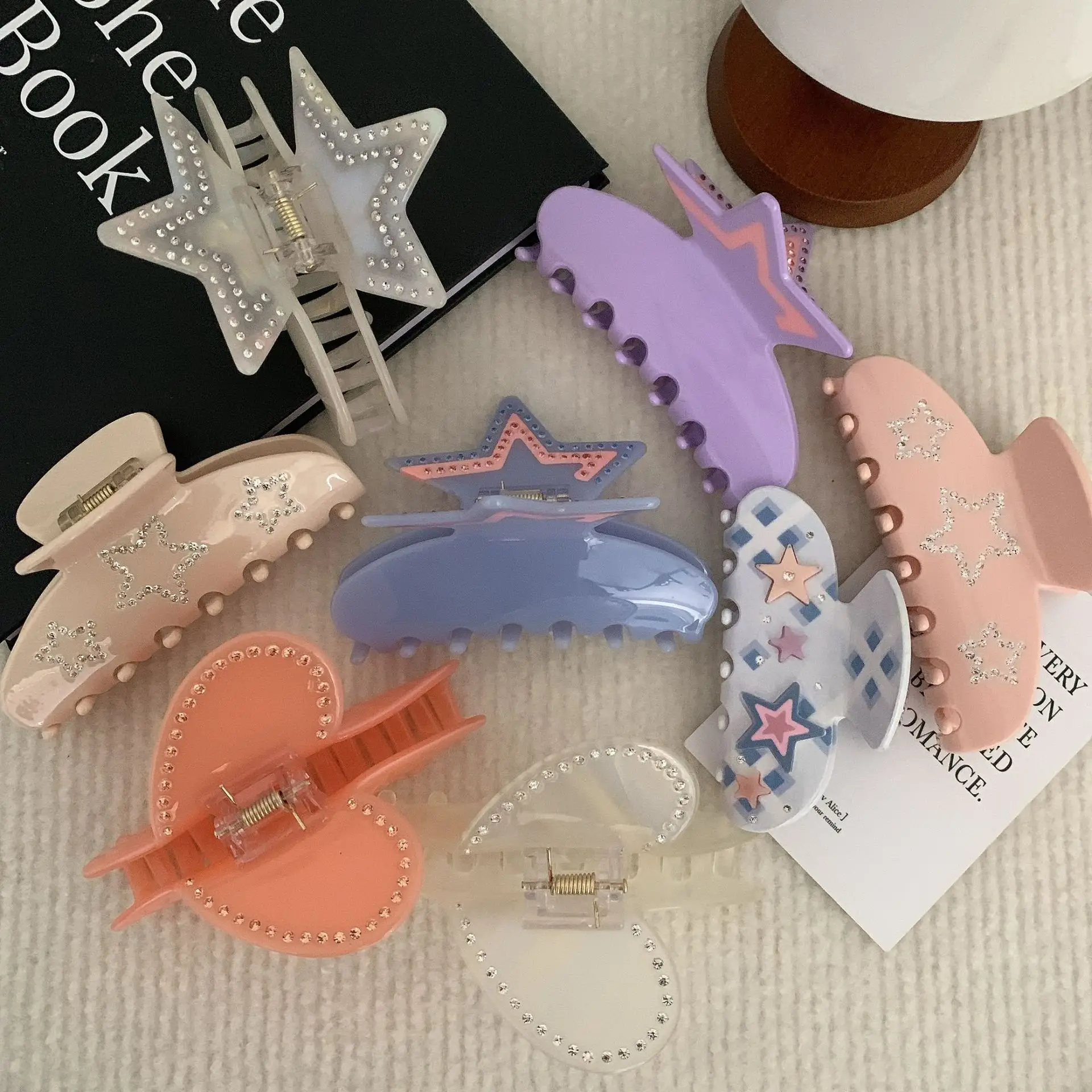 Y2K Five Pointed Star Hairpin Clip Pink — feature 41