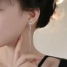 Double Layer Tassel Earrings Gold Chain Sparkling Long — feature 17