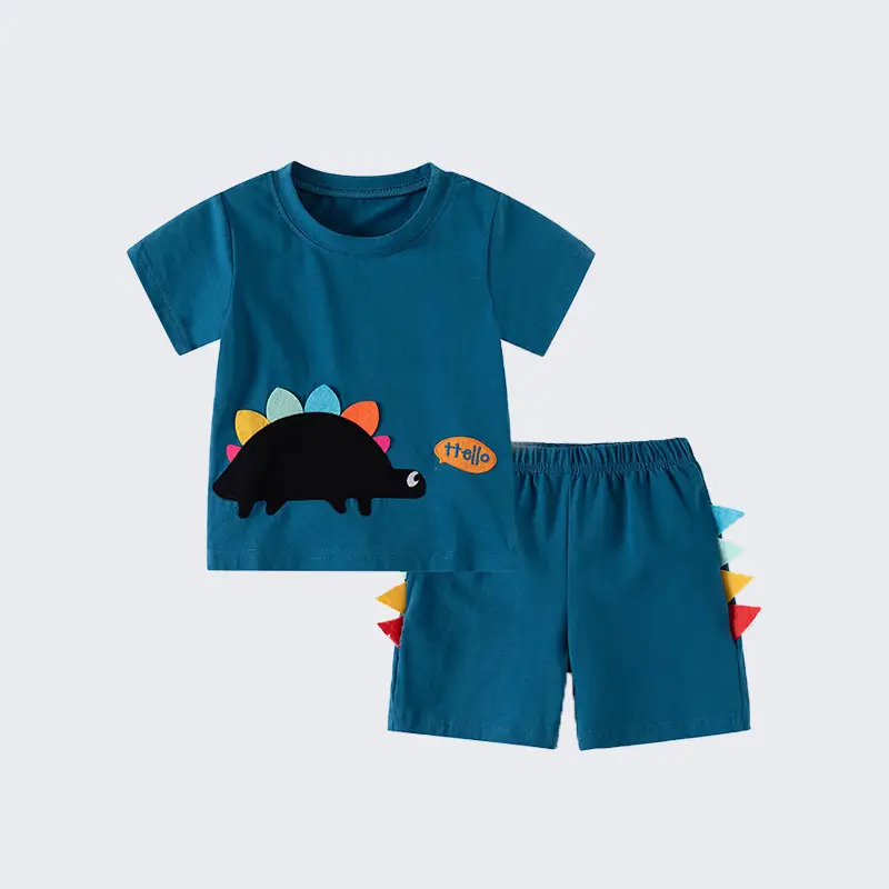 Children's Blue Dinosaur T-Shirt Short Sleeve Pure Cotton - Image 6