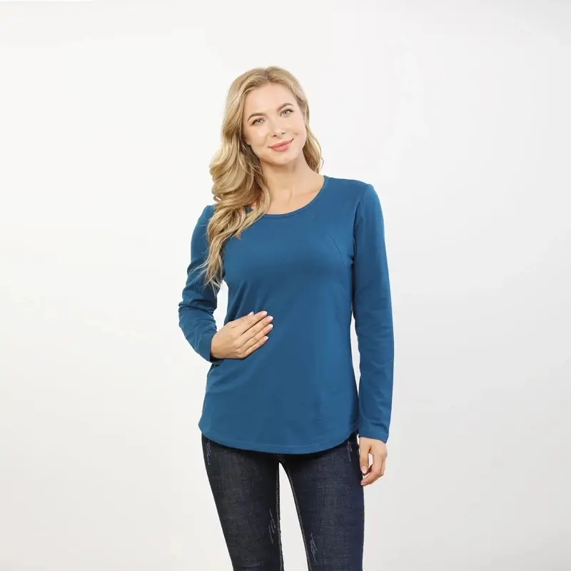 2025 Spring T-shirt Long Sleeve Breastfeeding Plus Size - Image 5