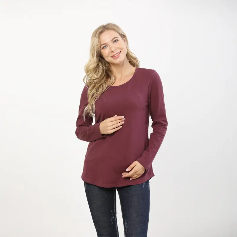 2025 Spring T-shirt Long Sleeve Breastfeeding Plus Size - Image 6