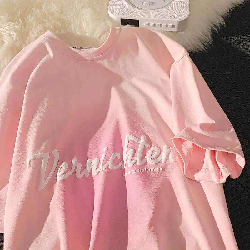 Japanese Style Soft T-Shirt Women Loose Short Sleeve Cream
