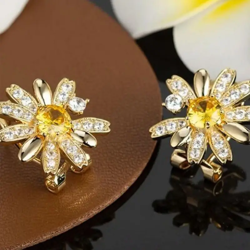 2023 Daisy Earrings High End Zircon Women Elegant Fashion - Image 5