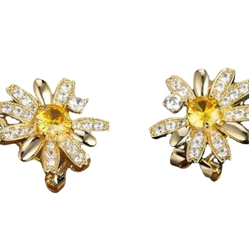 2023 Daisy Earrings High End Zircon Women Elegant Fashion - Image 6