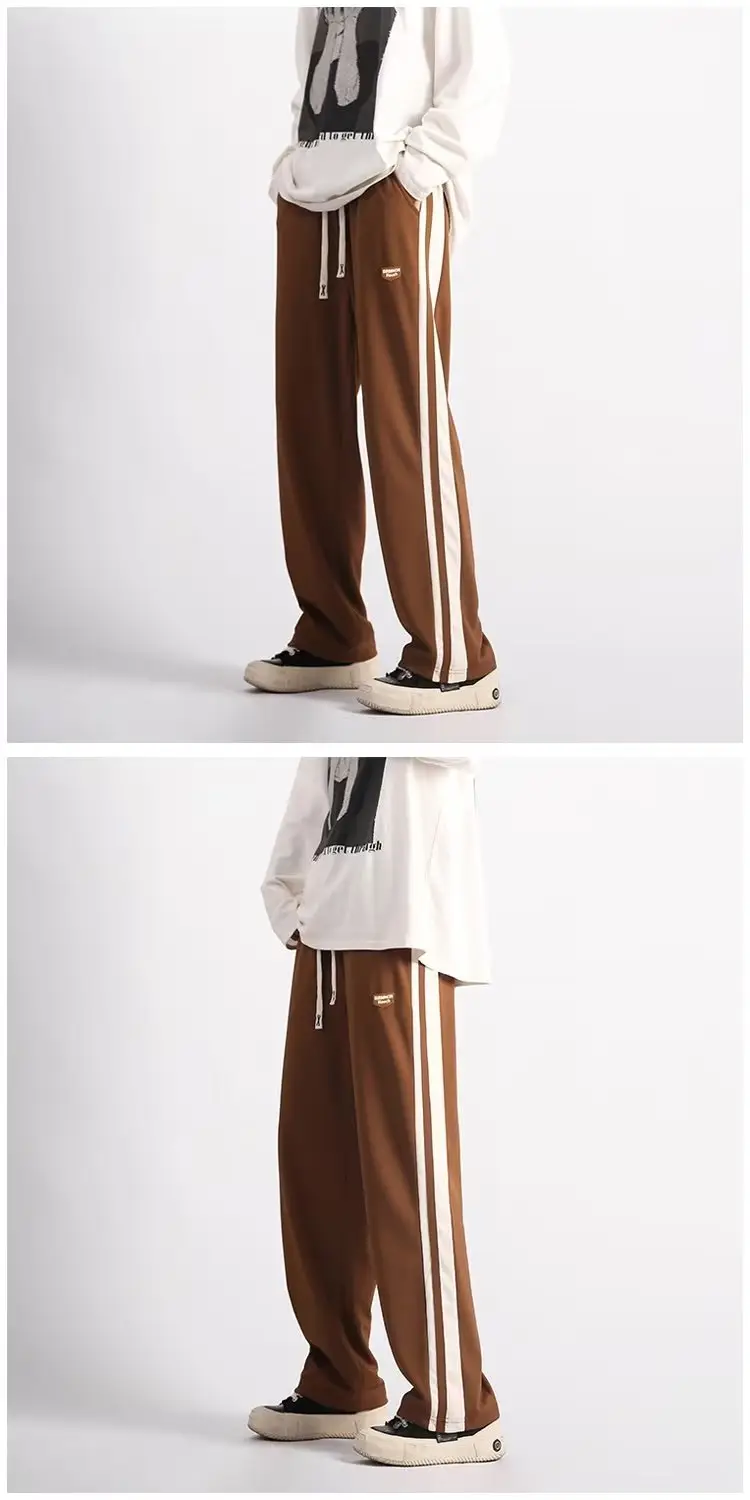 Men's Black American Stripes Track Pants Thin Corduroy Summer — feature 15
