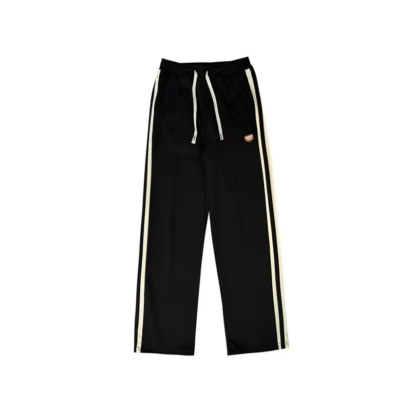 Men's Black American Stripes Track Pants Thin Corduroy Summer — feature 17