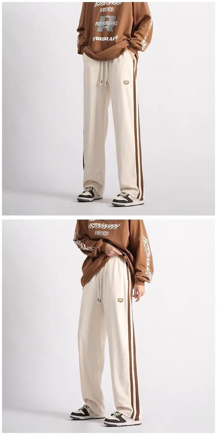 Men's Black American Stripes Track Pants Thin Corduroy Summer — feature 3