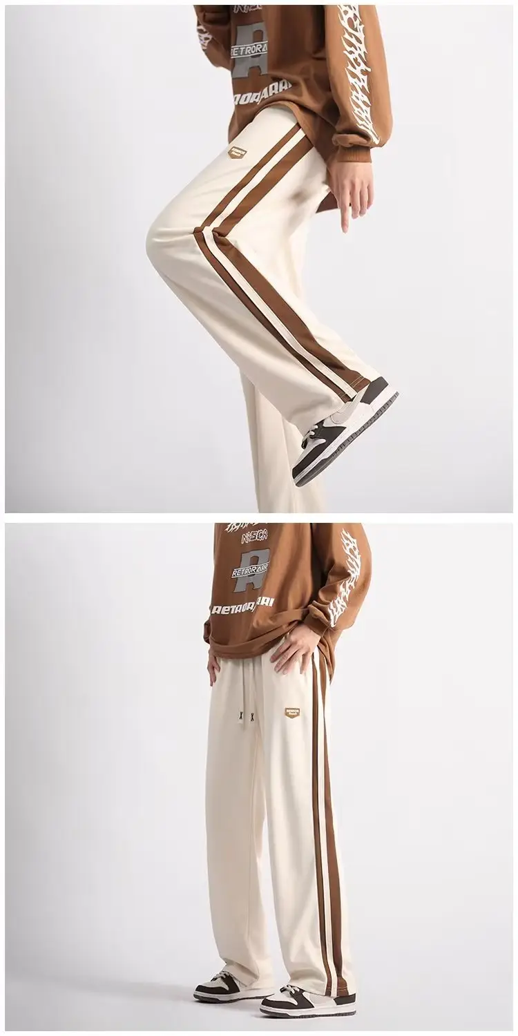 Men's Black American Stripes Track Pants Thin Corduroy Summer — feature 5