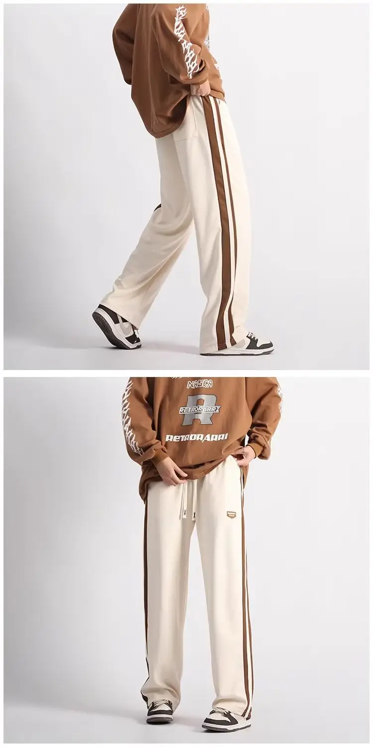 Men's Black American Stripes Track Pants Thin Corduroy Summer — feature 6