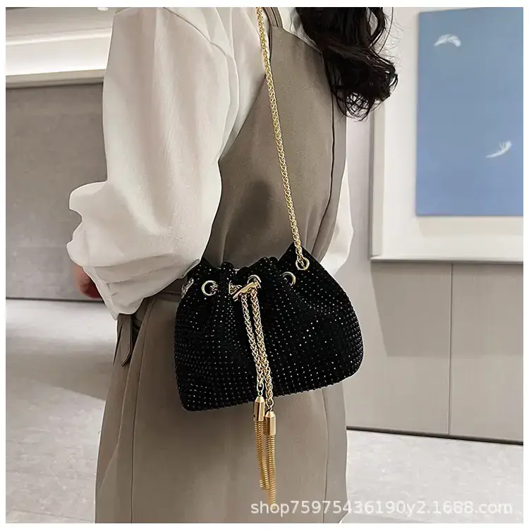 Pink Knitted Chain Bucket Bag for Women — feature 25