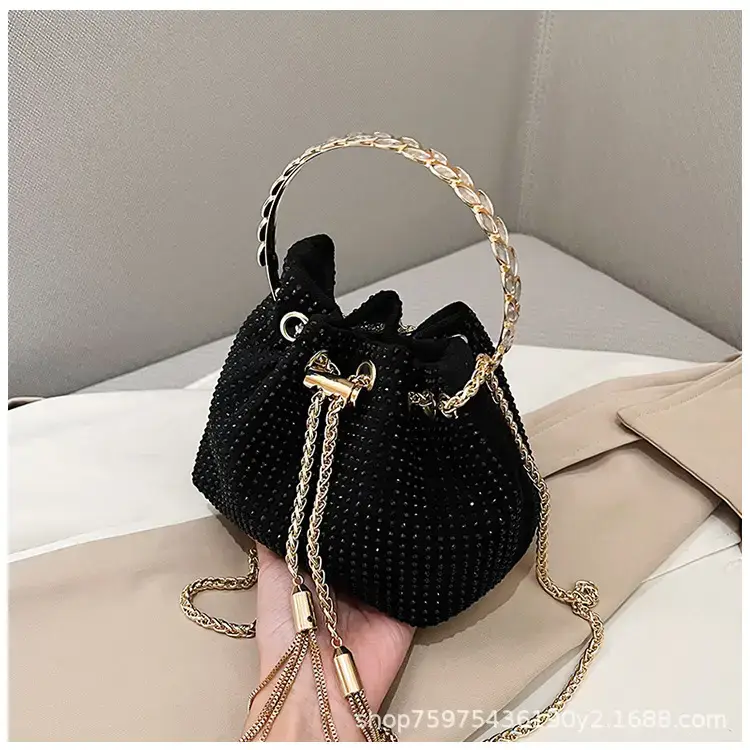 Pink Knitted Chain Bucket Bag for Women — feature 38