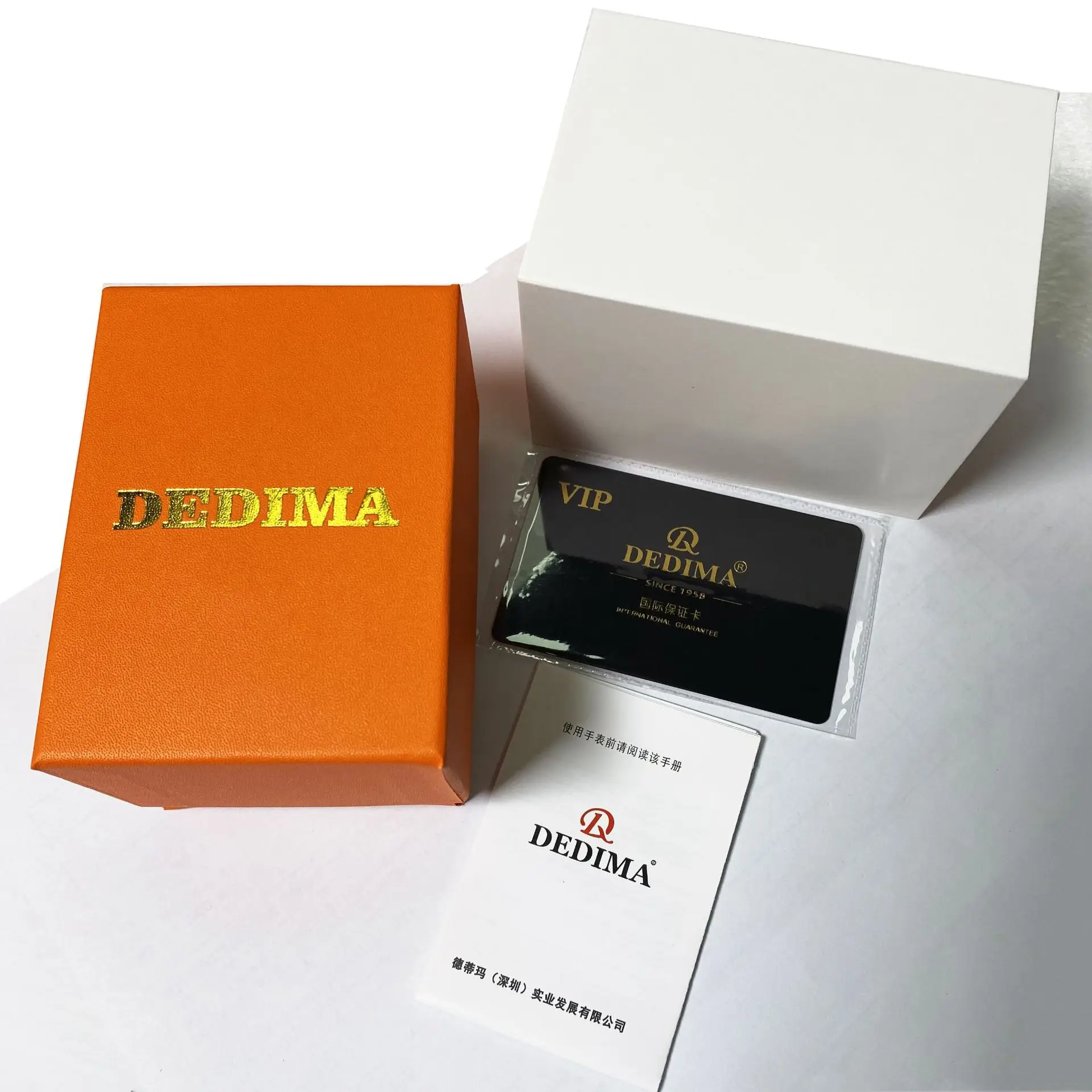 Orange Gold Stamped Square Watch for Men - Image 2