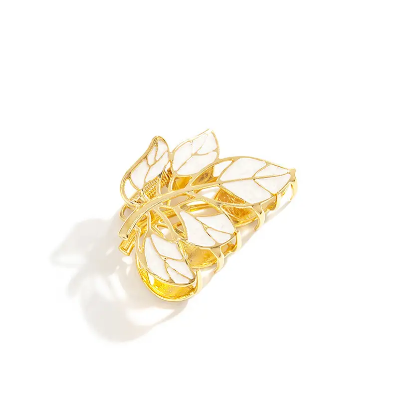Golden Tulip Hairpin with Green Leaf Design - Image 12