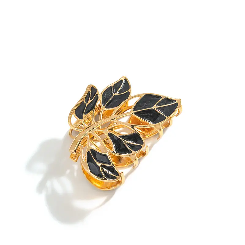 Golden Tulip Hairpin with Green Leaf Design - Image 13