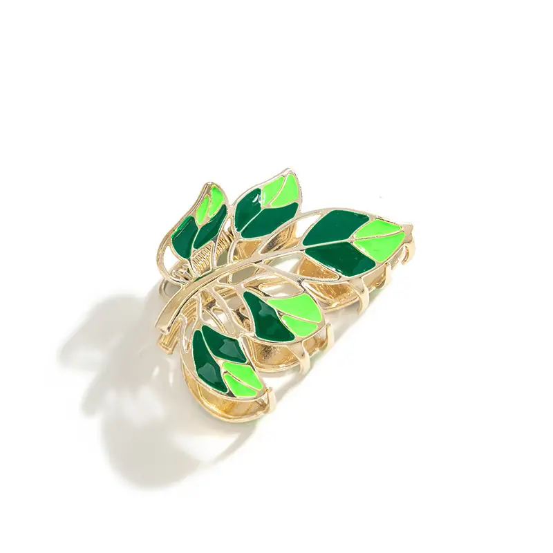 Golden Tulip Hairpin with Green Leaf Design - Image 15