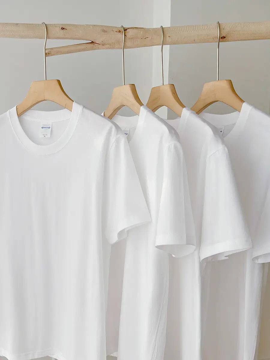 Men Women Summer White Cotton T-Shirt Round Neck - Image 7
