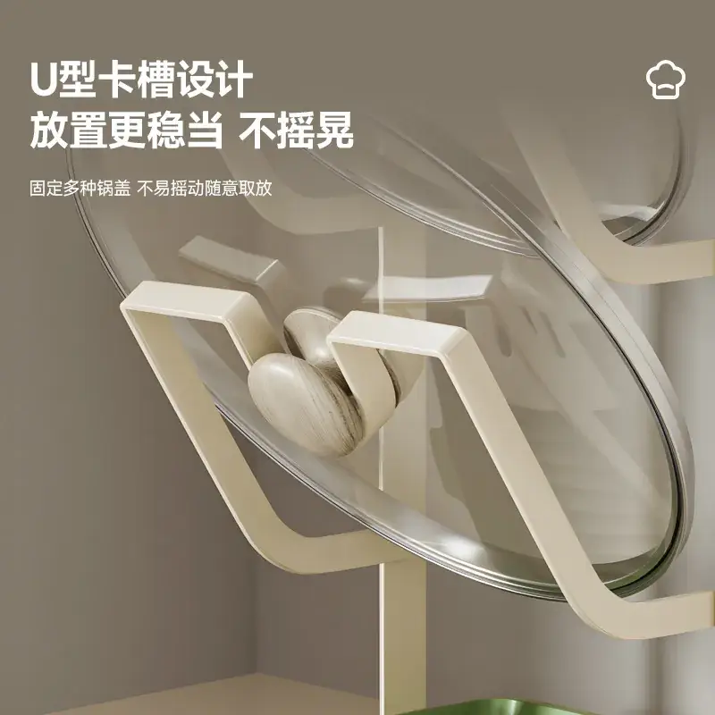 Multi-Functional Kitchen Pot Cover Rack with Drainage - Image 6