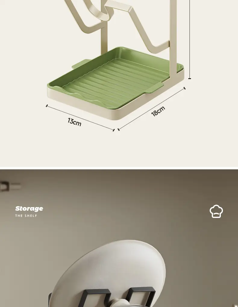 Multi-Functional Kitchen Pot Cover Rack with Drainage — feature 18