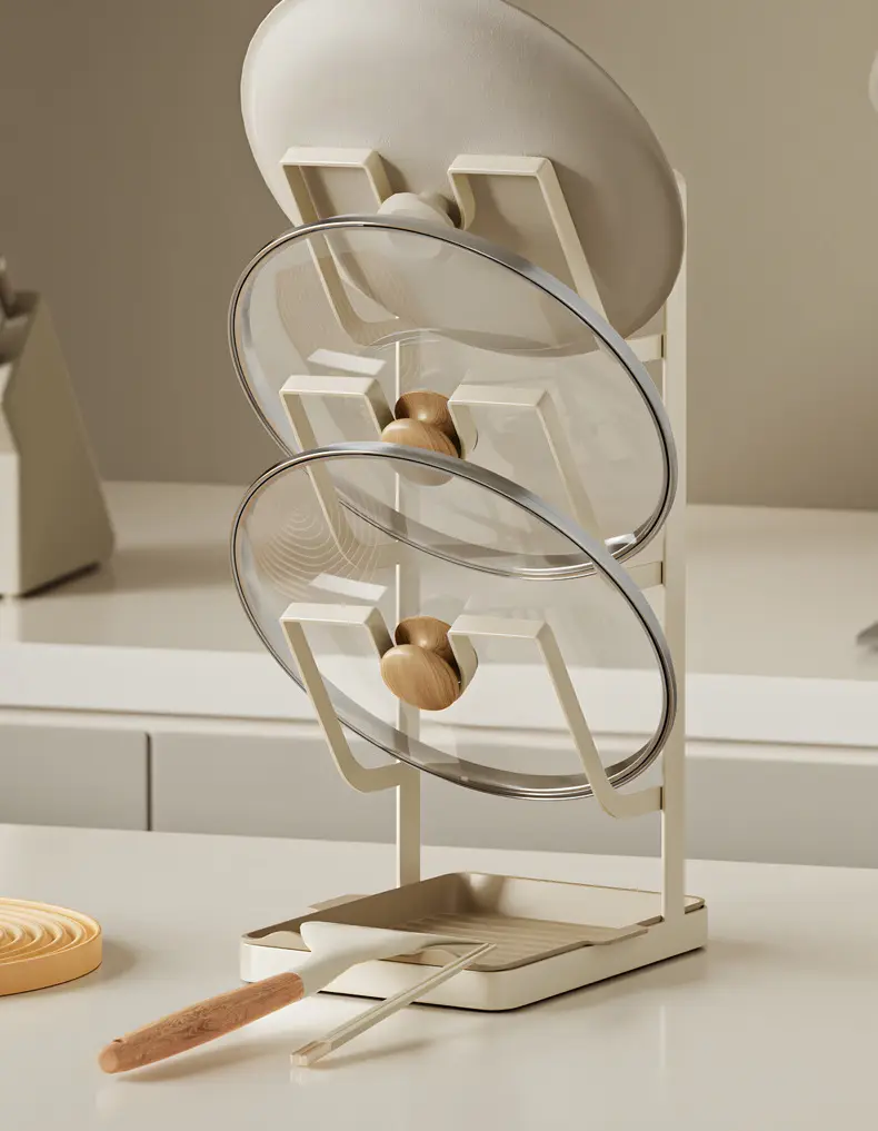 Multi-Functional Kitchen Pot Cover Rack with Drainage — feature 20