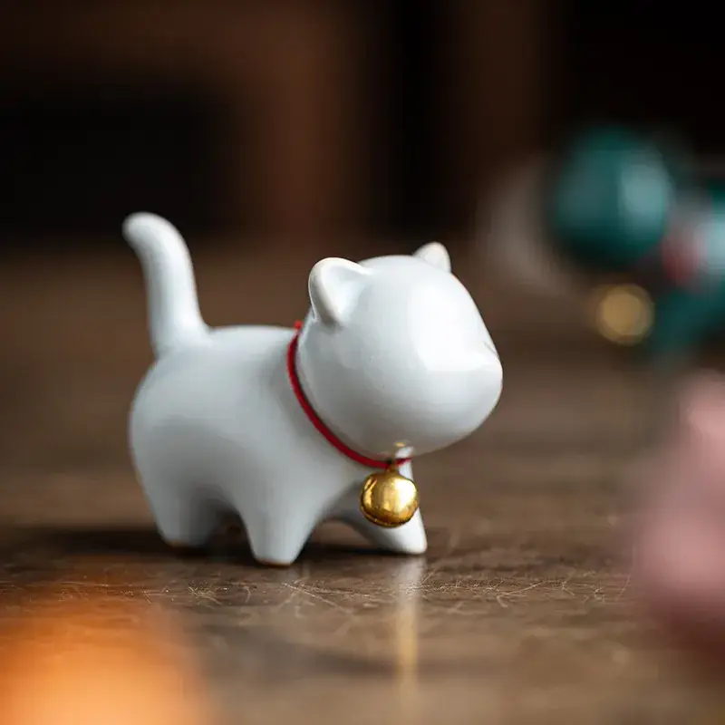 Cute White Ceramic Cat Decor Pen Holder for Home - Image 6